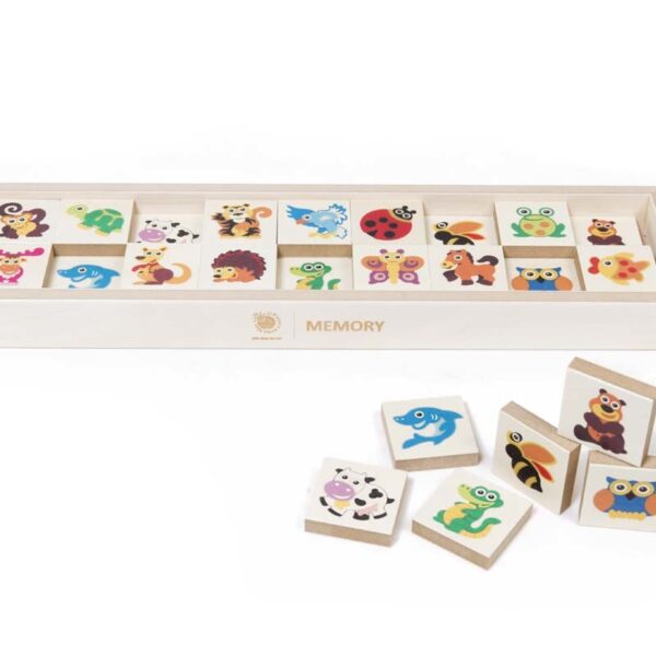 Memory degli animali in legno